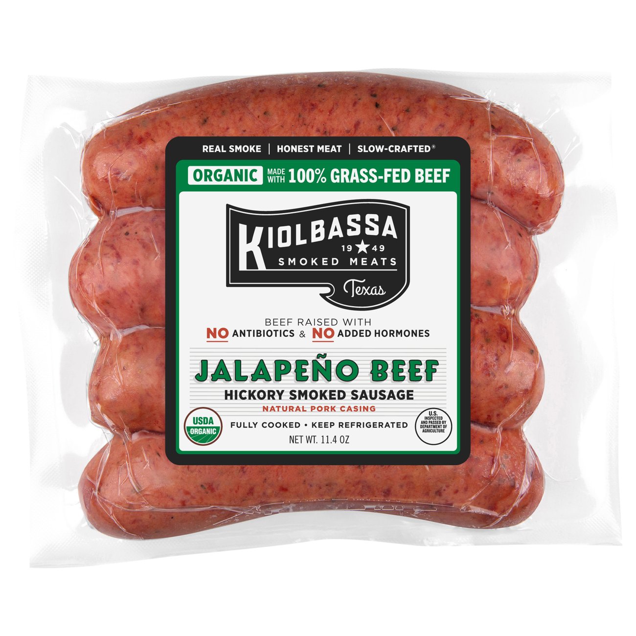 Kiolbassa Organic Jalapeño Beef Hickory Smoked Sausage - Shop Sausage ...