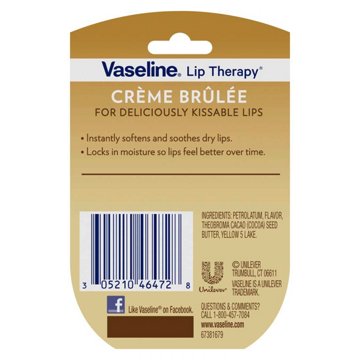 Vaseline Lip Therapy Crème Brulee, .25 oz