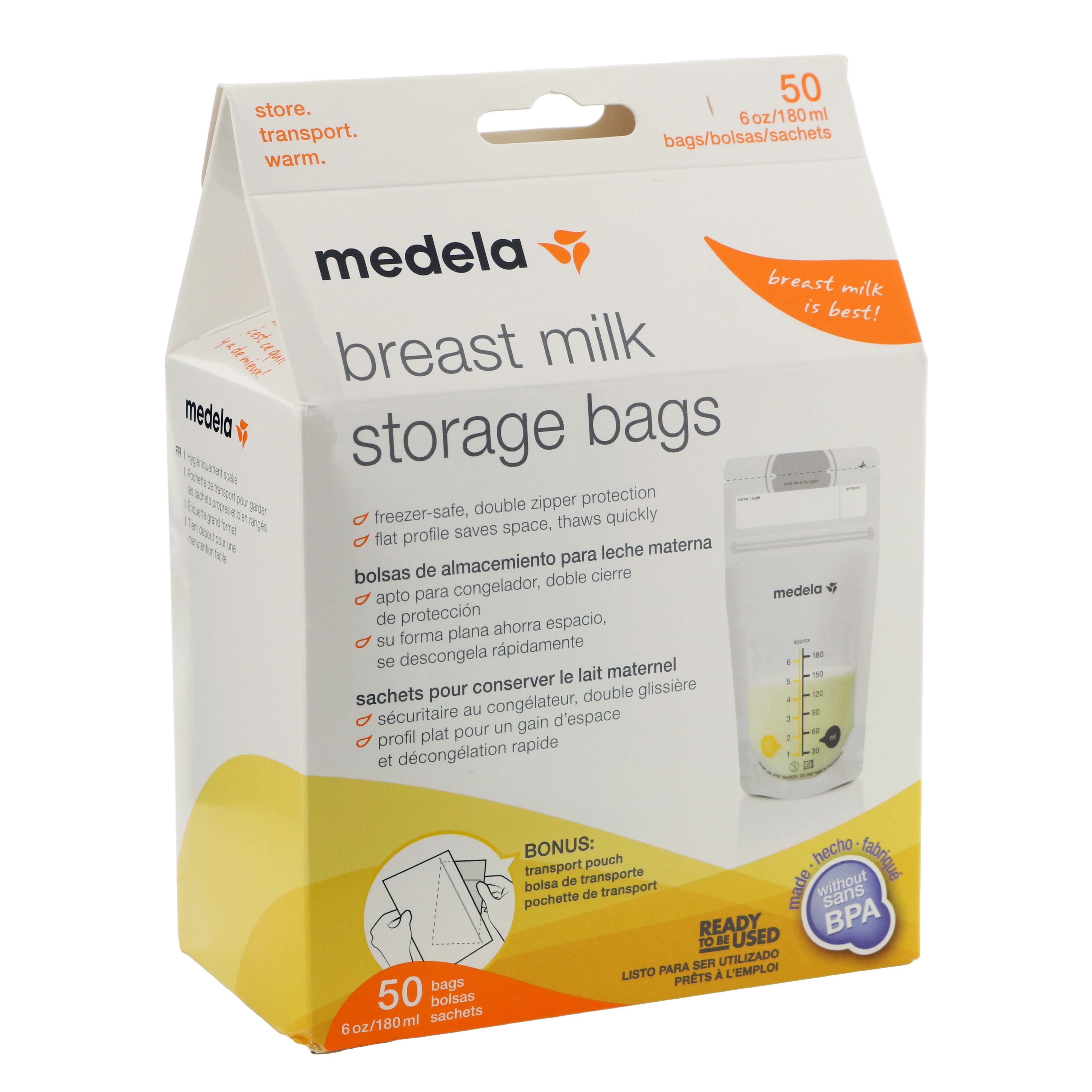 Medela Breast Milk Storage Bags, 100 Count, Ready to Use Breastmilk Bags  for Breastfeeding, Self Standing Bag, Space Saving Flat Profile,  Hygienically