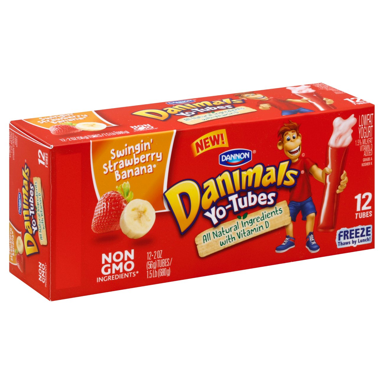 Dannon Danimals Swingin' Strawberry Banana Tubes, 12 ct | Joe V's
