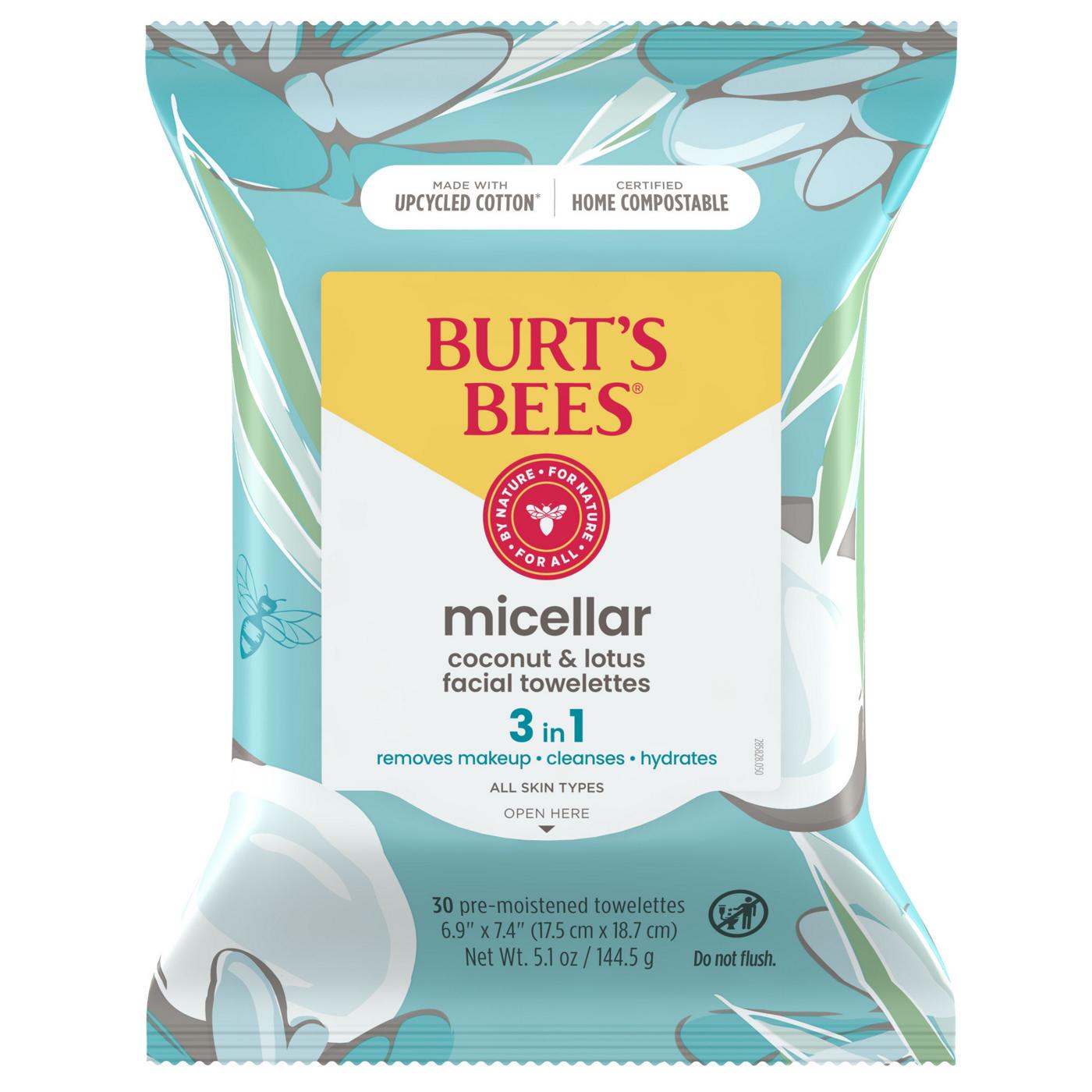 Burt's Bees Micellar Facial Towelettes - Coconut & Lotus; image 1 of 10