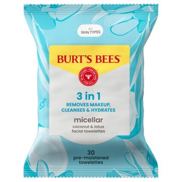 Burt's Bees Micellar Facial Towelettes with Coconut & Lotus, 30 ct