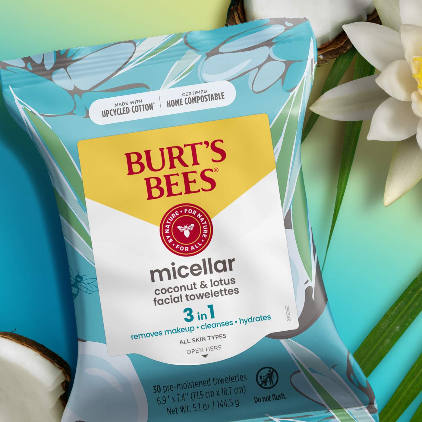 Burt's Bees Micellar Facial Towelettes - Coconut & Lotus; image 7 of 10