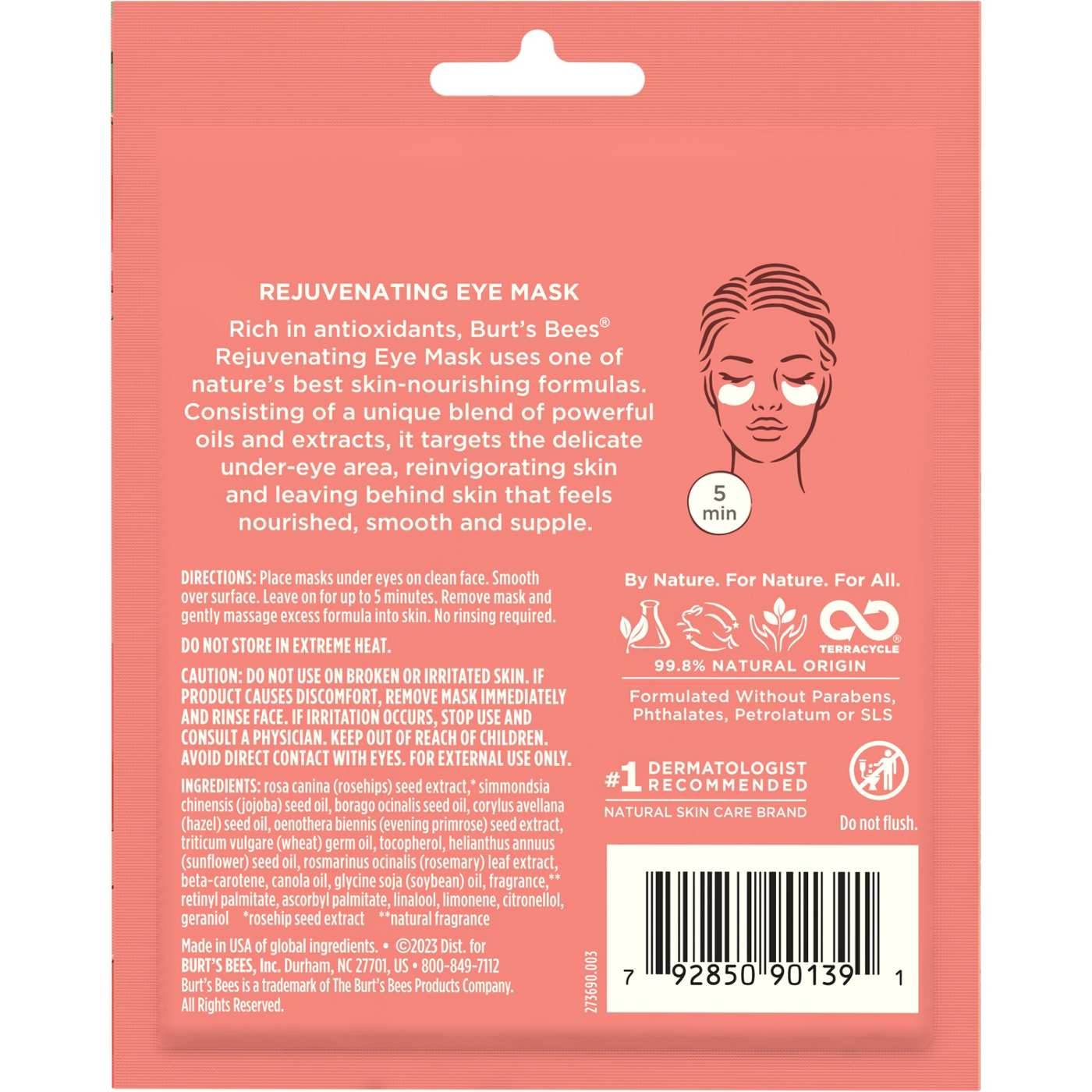 Burt's Bees Rejuvenating Eye Mask with Rosehip & Jojoba Extract; image 3 of 3