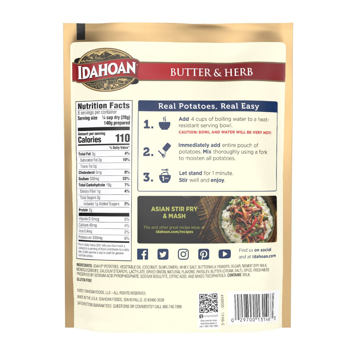 Idahoan Butter and Herb Instant Mashed Potatoes; image 4 of 5