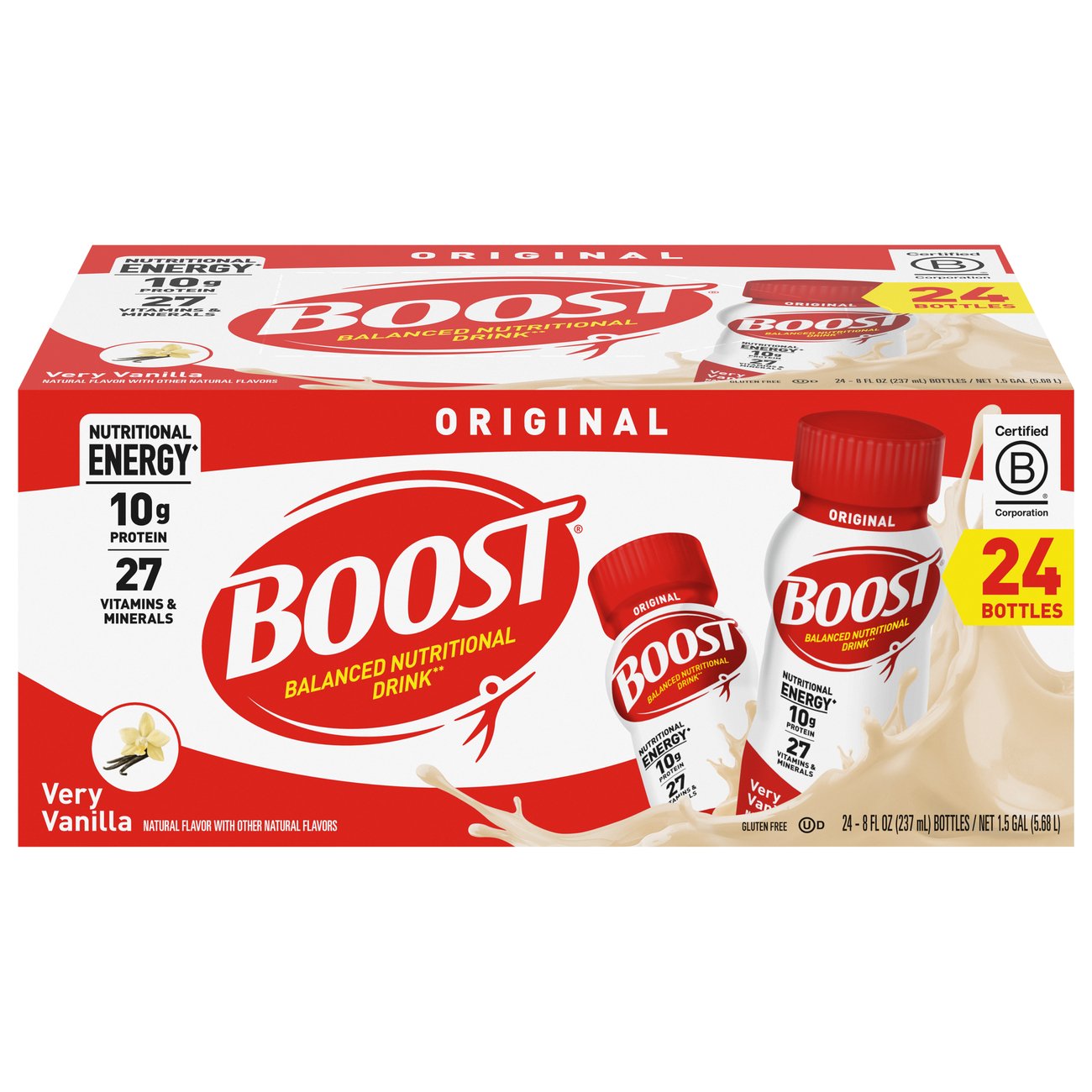 BOOST Original Complete Nutritional Drink Drink Very Vanilla 24 pk ...