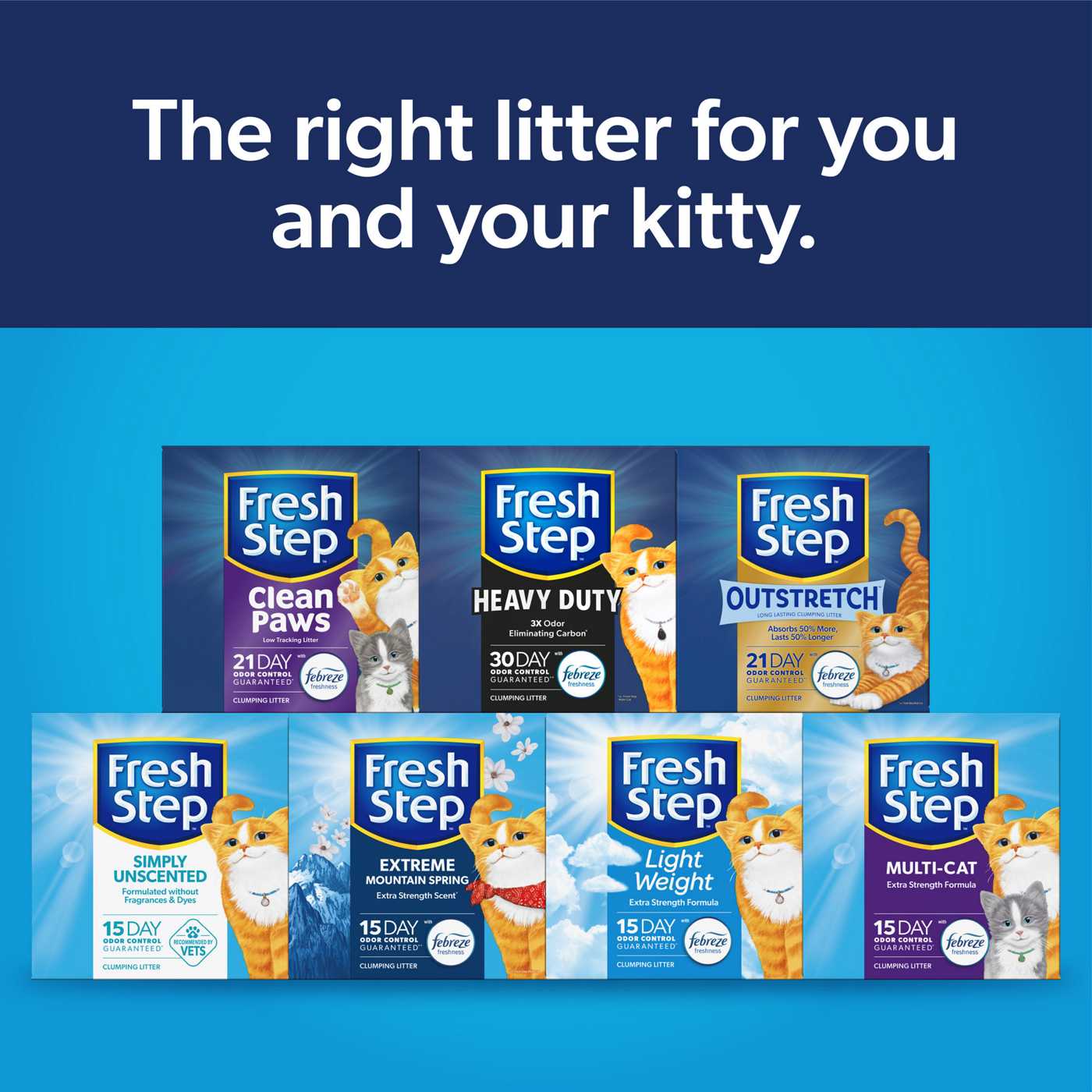 Fresh Step Clean Paws Multi-Cat Clumping Litter - Febreze Scent; image 5 of 30