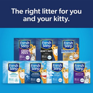 Fresh Step Clean Paws Multi-Cat Clumping Litter - Febreze Scent, 22 lb