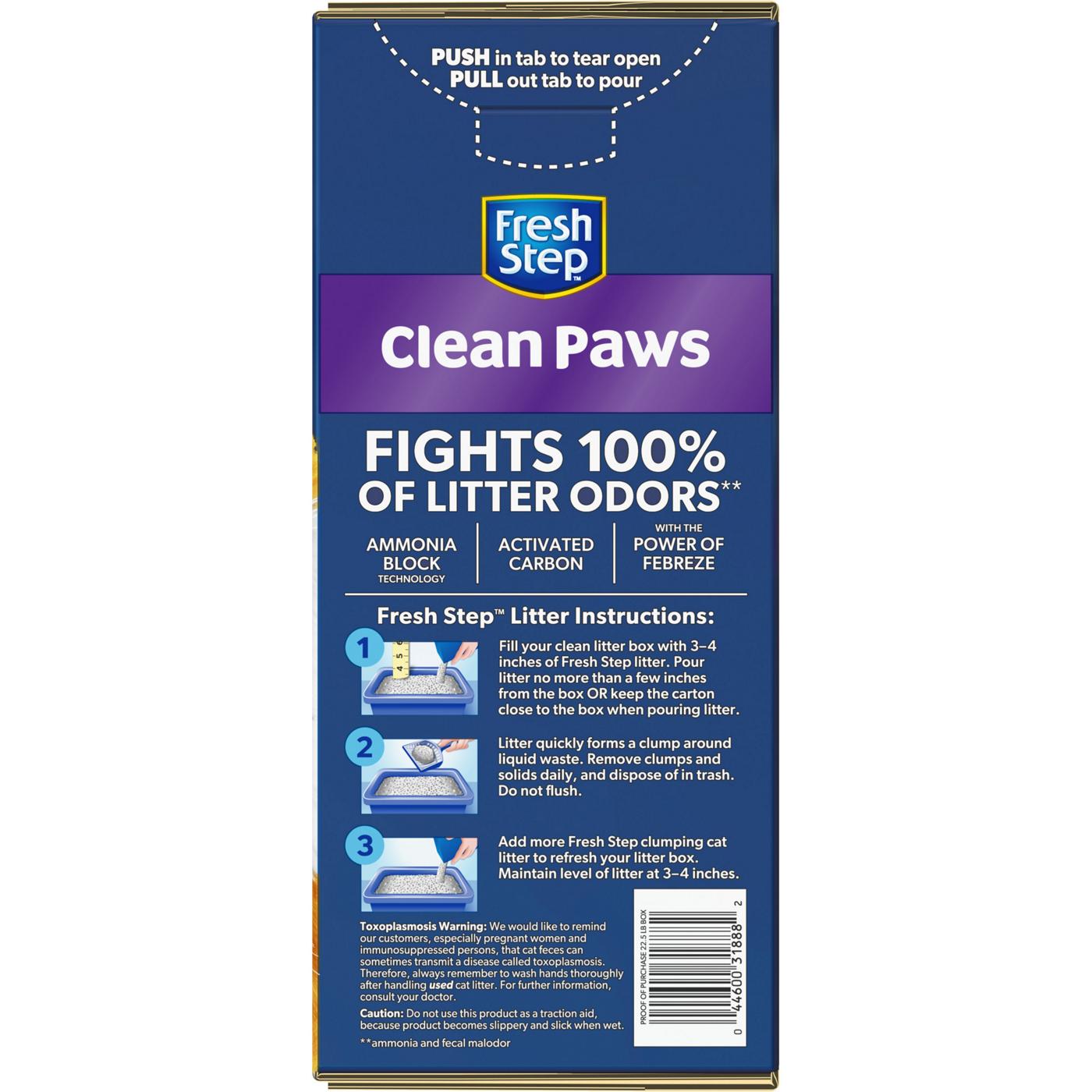 Fresh Step Clean Paws Multi-Cat Clumping Litter - Febreze Scent; image 9 of 30