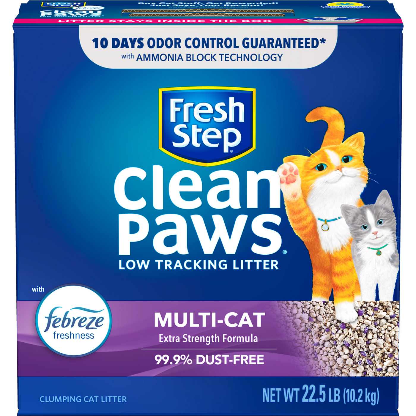 Fresh Step Clean Paws with Febreze Multi-Cat Clumping Litter; image 1 of 6