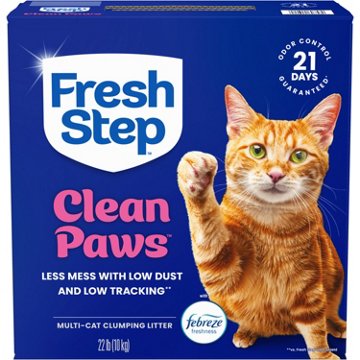 Fresh Step Clean Paws Multi-Cat Clumping Litter - Febreze Scent, 22 lb