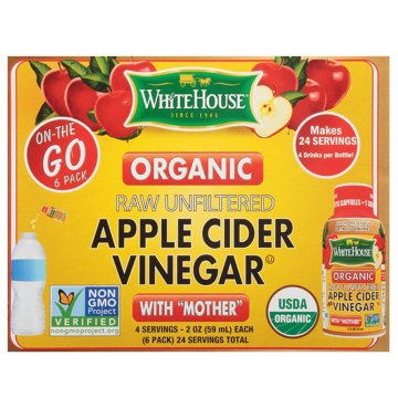 White House Organic On The Go Raw Apple Cider Vinegar, 6 ct