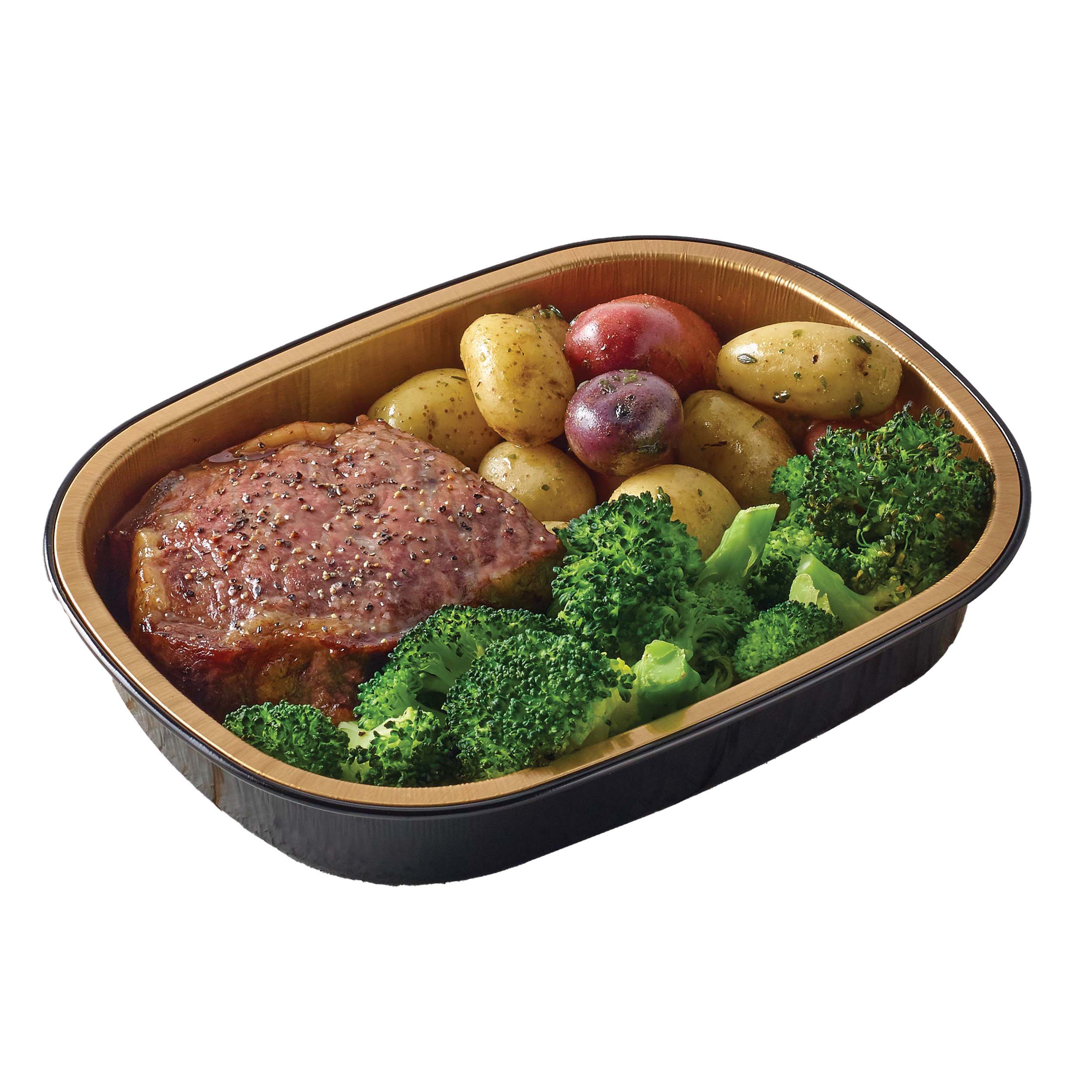 H-E-B Meal Simple Garlic Herb USDA Prime Strip Steak With Broccoli And ...