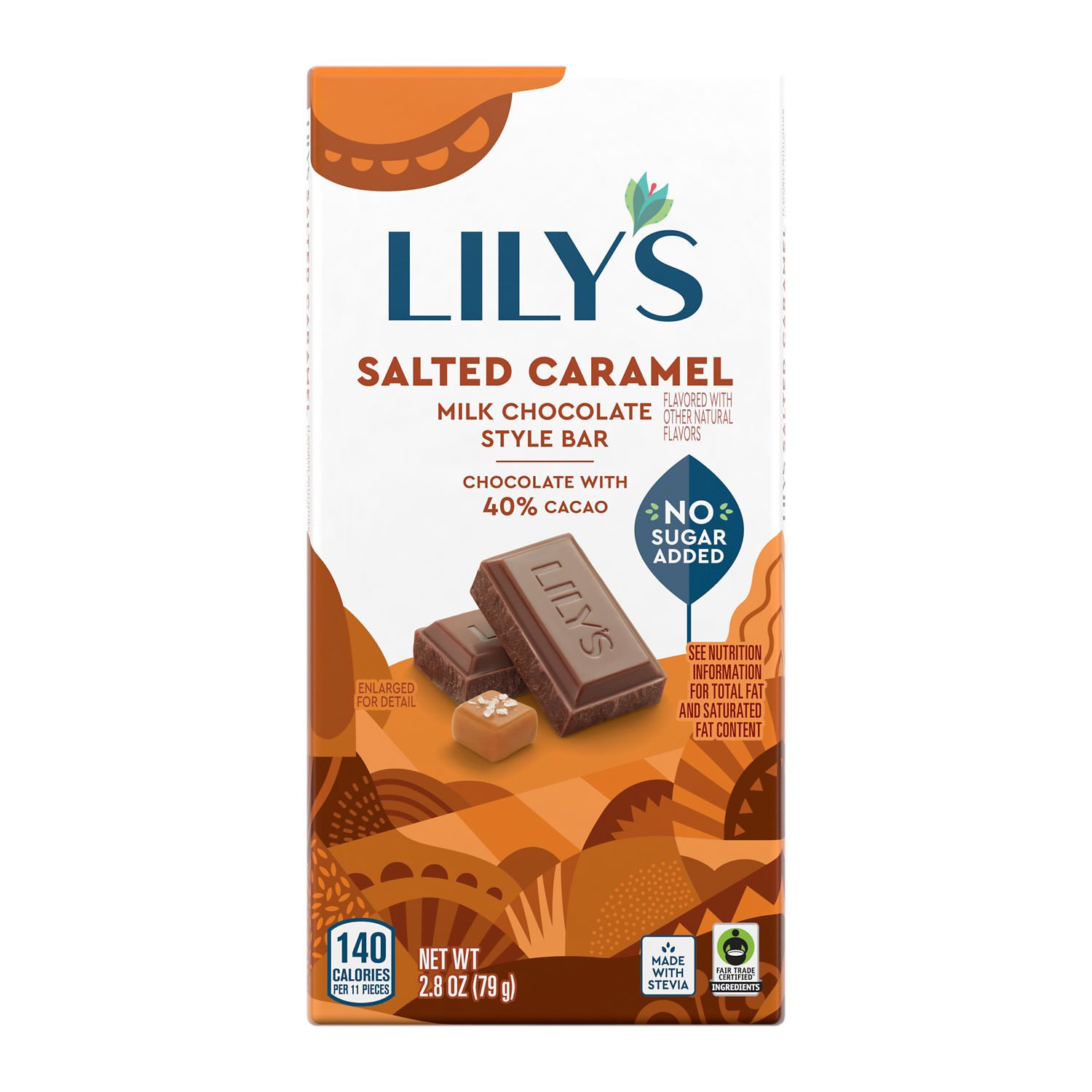 Lily S No Sugar Added Salted Caramel Milk Chocolate Bar Shop