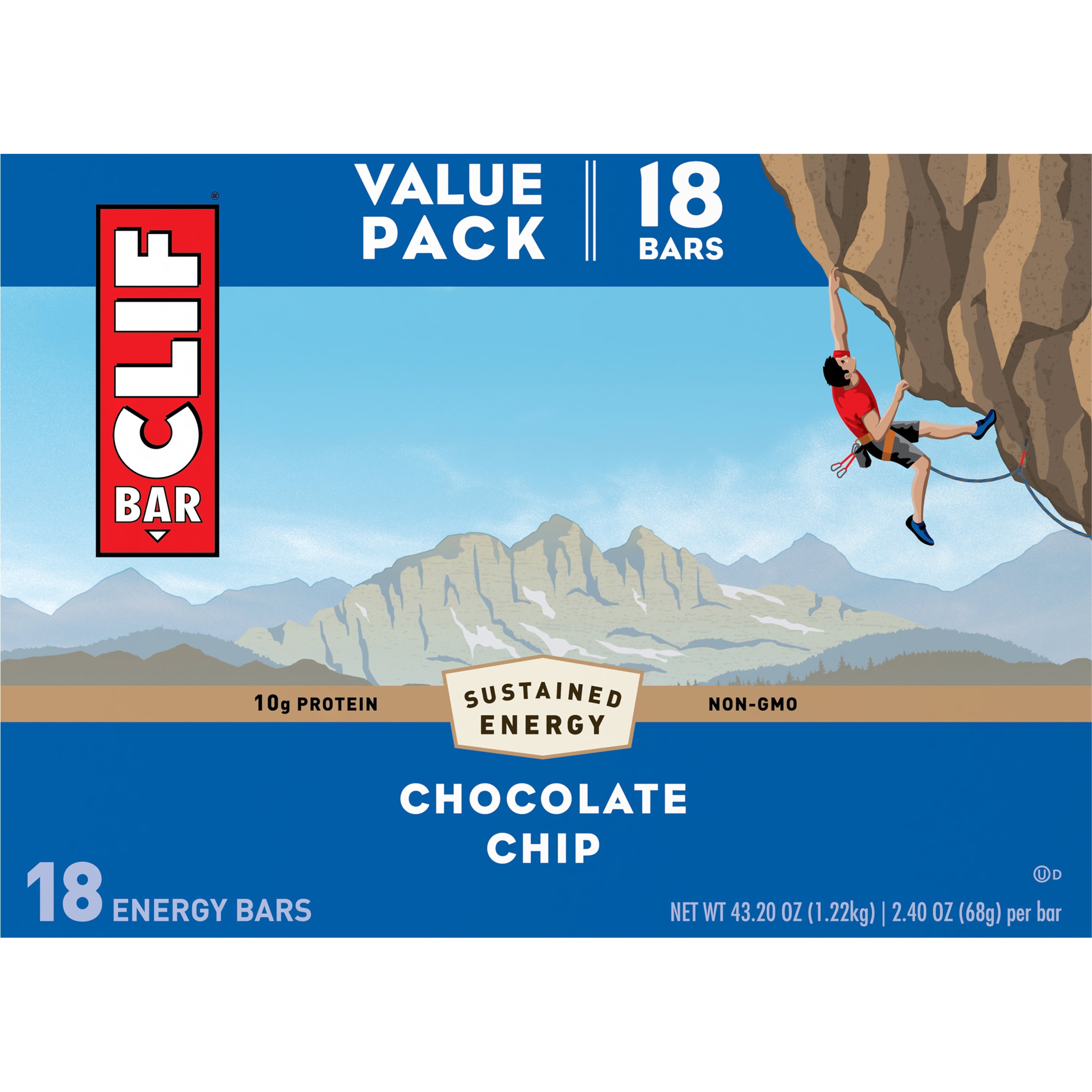 Clif Bar 9g Protein Energy Bars Chocolate Chip Shop Granola & snack bars at HEB