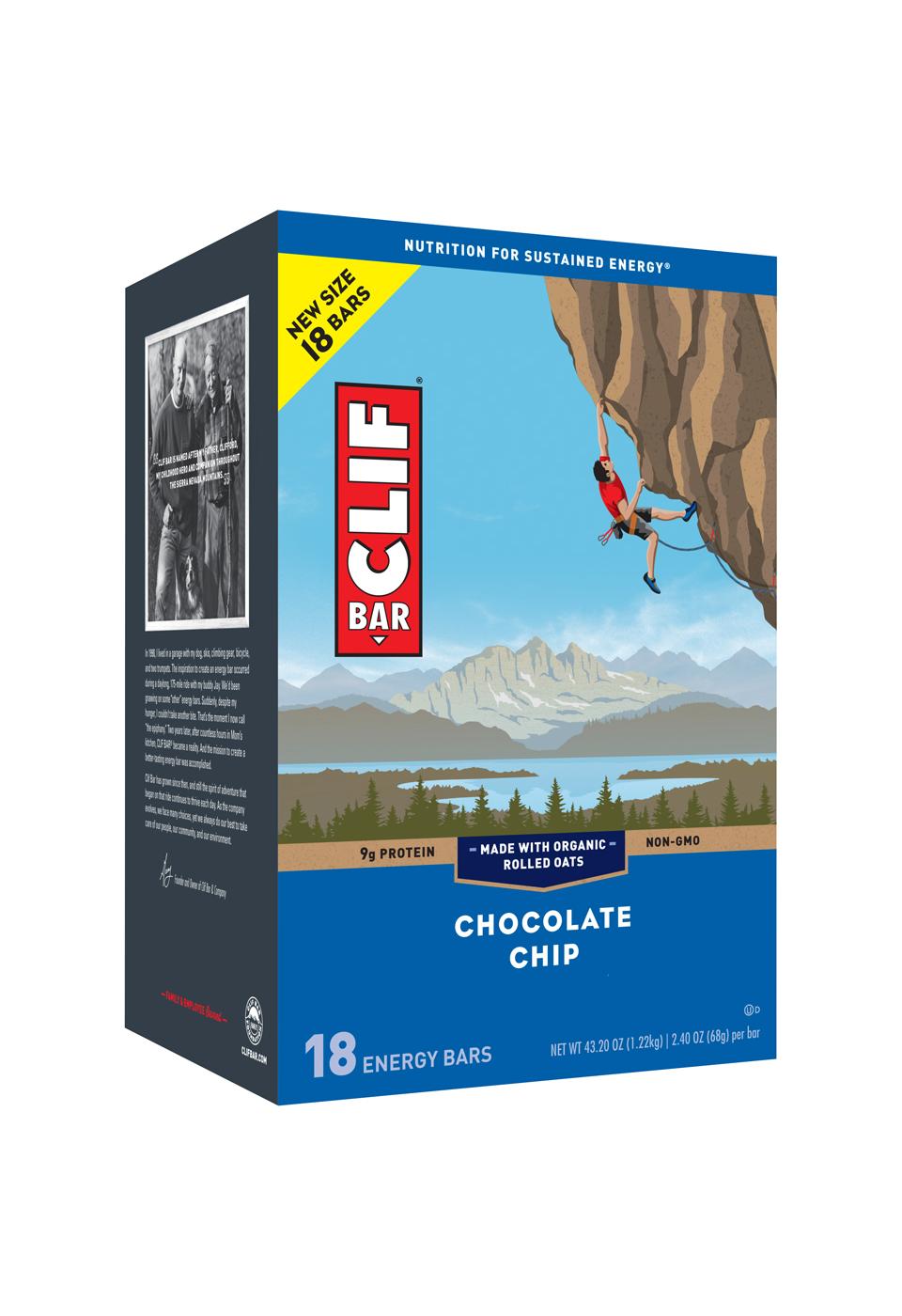 Clif Bar 9g Protein Energy Bars - Chocolate Chip; image 1 of 8