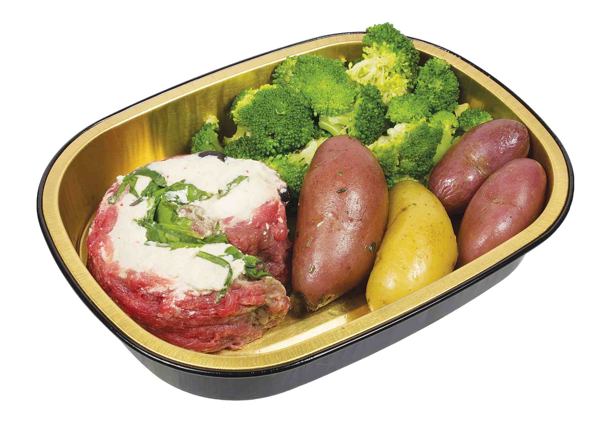 Meal Simple by H-E-B Spinach Feta Stuffed Beef Flank Steak with Broccoli & Potatoes; image 1 of 2