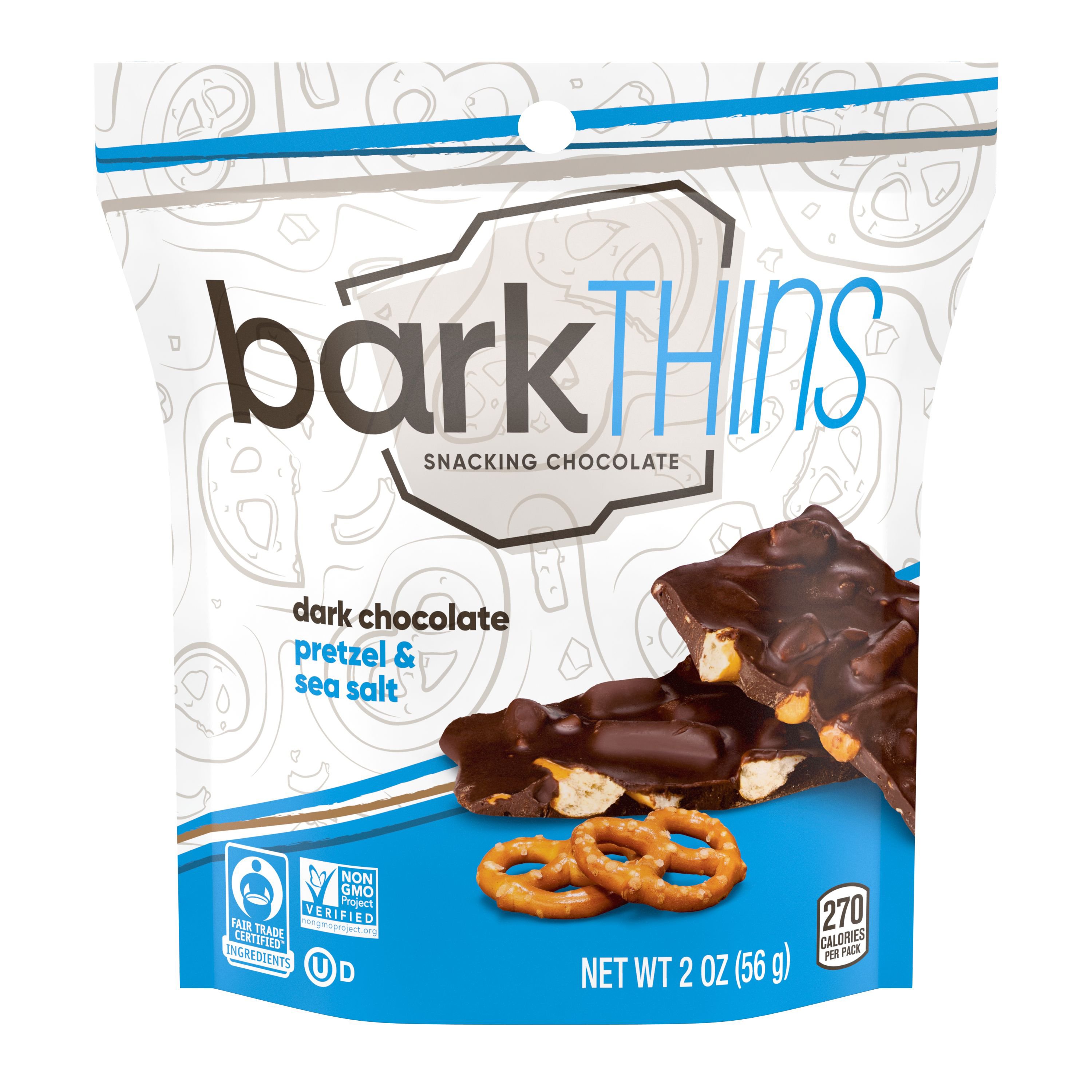 Bark Thins Dark Chocolate Peppermint Pretzel With Sea Salt Snacking  Chocolate, 4.7 Oz