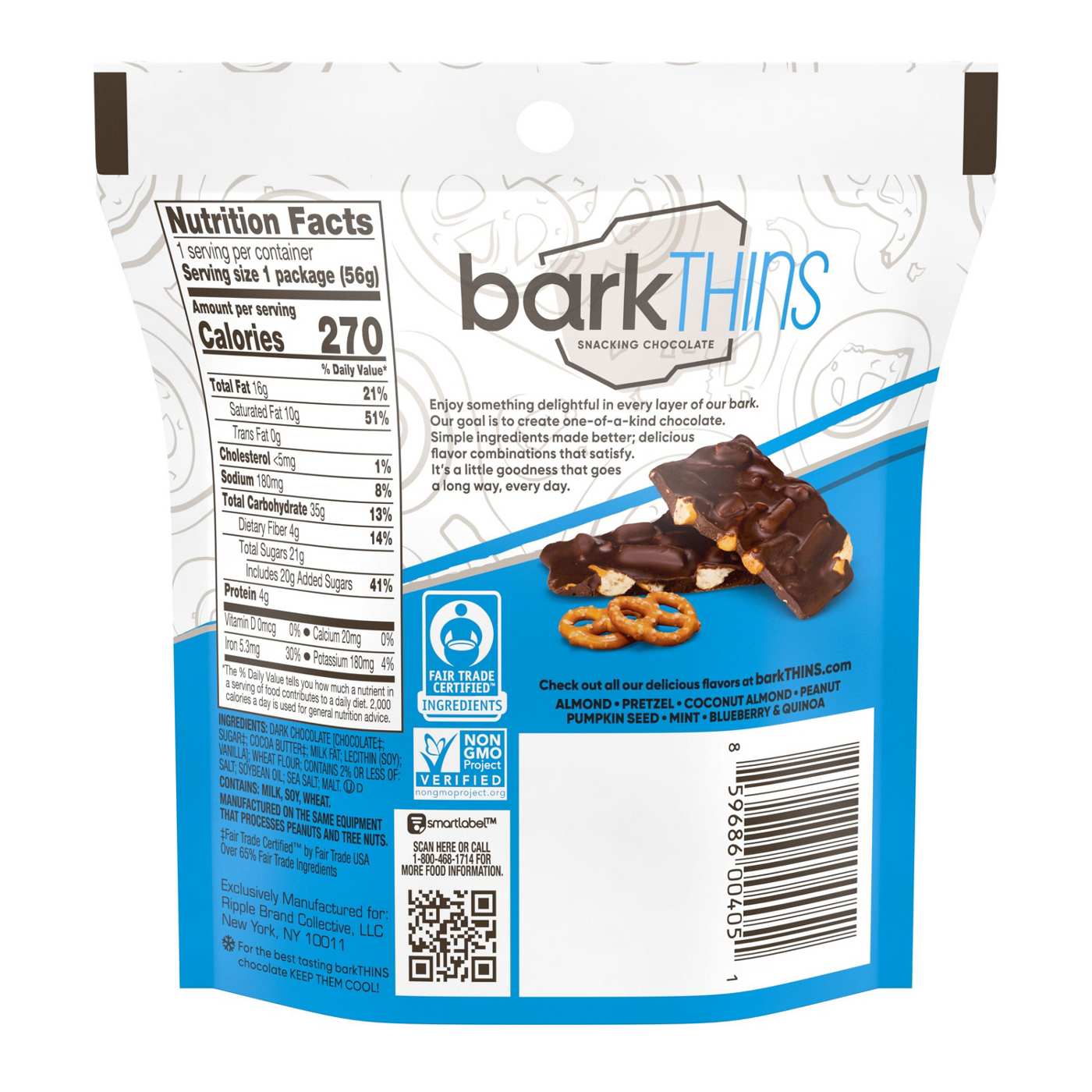 Bark Thins Dark Chocolate Pretzel & Sea Salt Snacking Bars - Shop Chips at  H-E-B