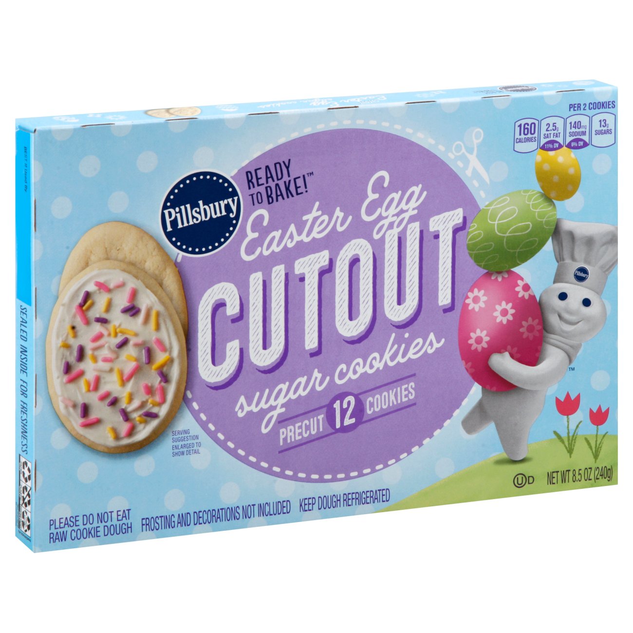 Pillsbury Ready To Bake Easter Egg Cutout Sugar Cookies Shop Biscuit Cookie Dough At H E B