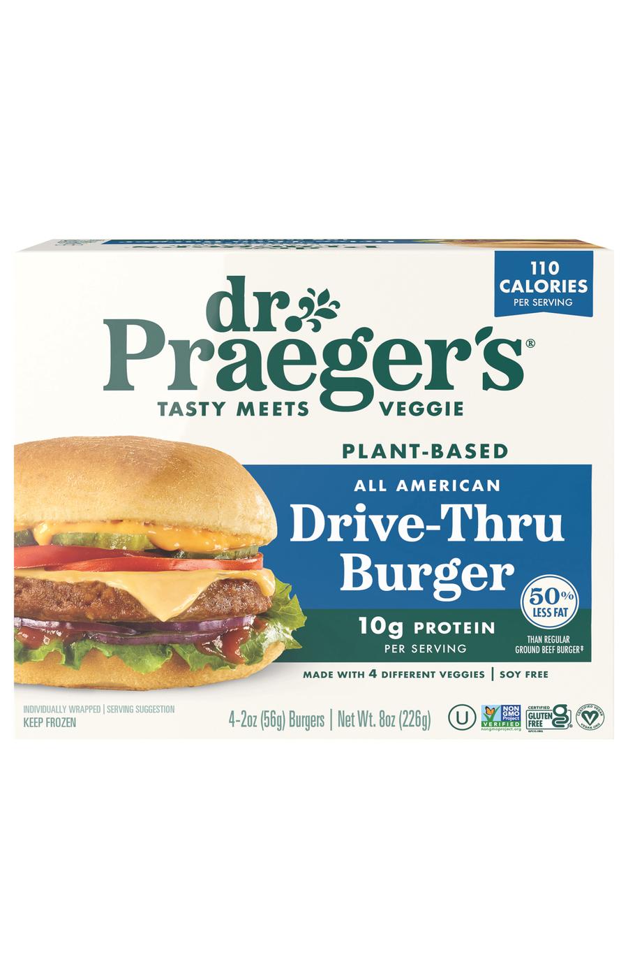 Dr. Praeger's All American Drive-Thru Plant Based Veggie Burgers; image 1 of 4