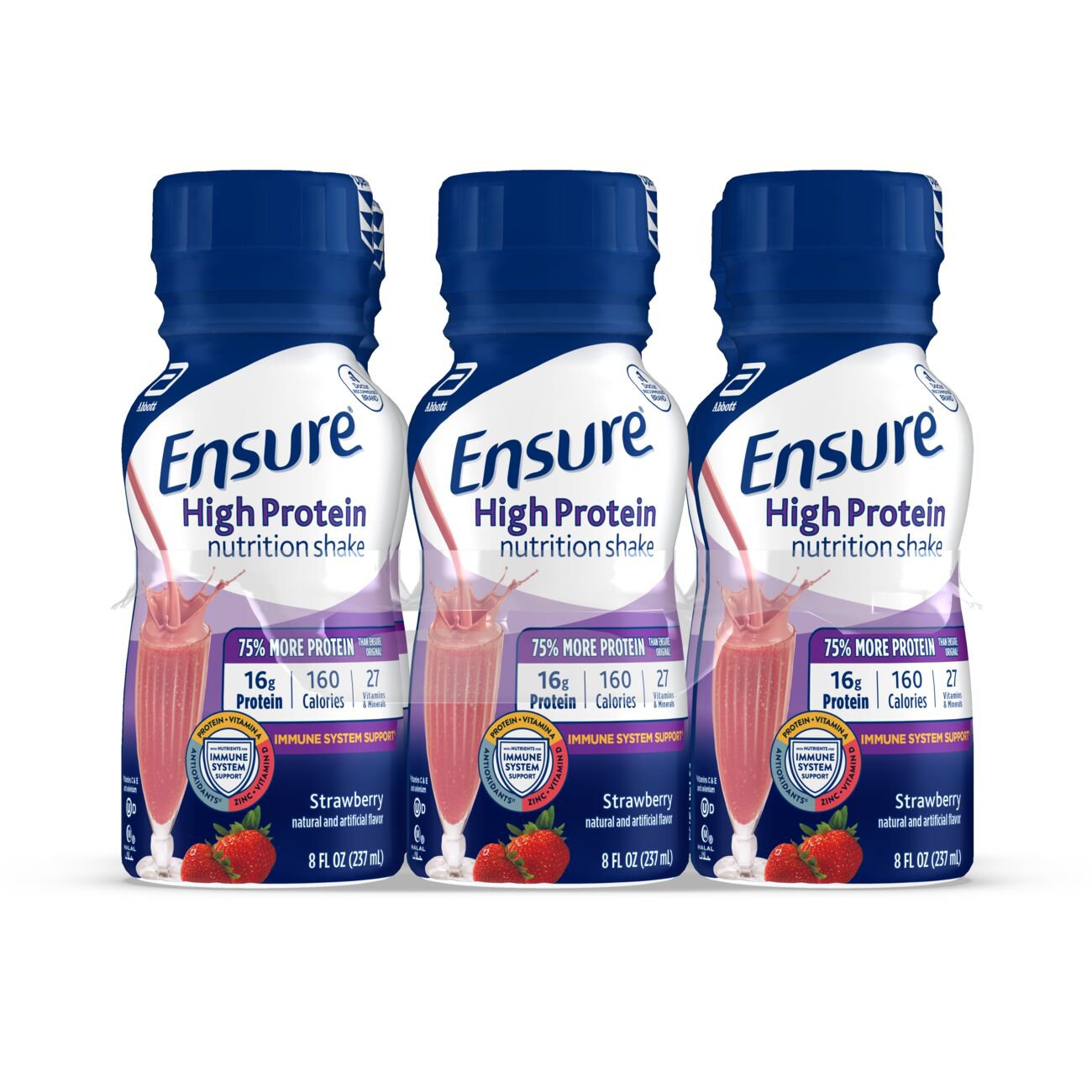 Ensure High Protein Nutrition Shake Strawberry Ready-to-Drink 6 pk