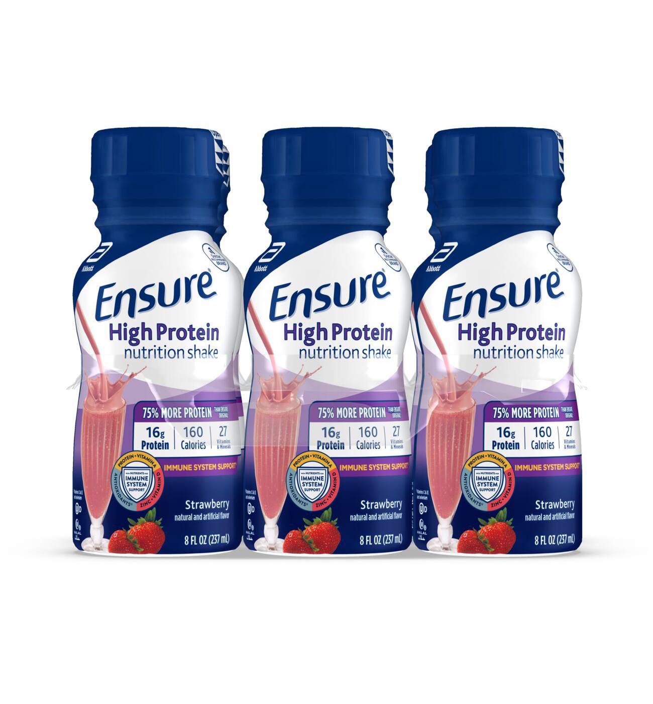 Ensure High Protein Nutrition Shake - Strawberry, 6 pk; image 1 of 2