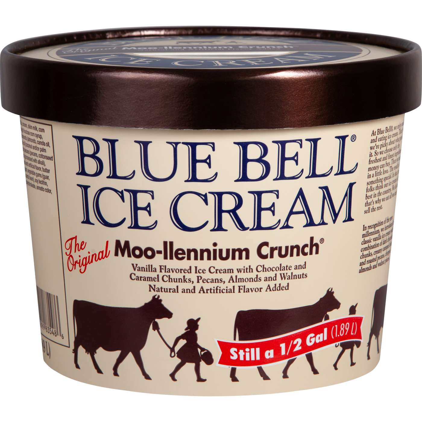 Blue Bell Moo-llenium Cream Crunch Ice Cream; image 1 of 2