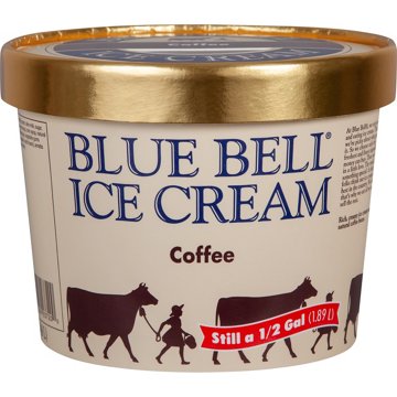 Blue Bell Coffee Ice Cream, 1/2 gal