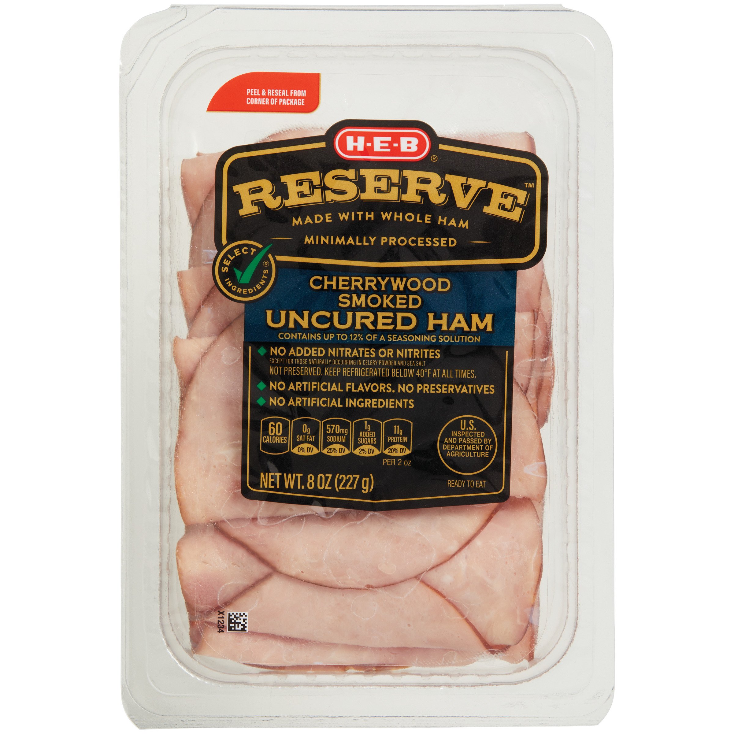 H-E-B Reserve Cherrywood-Smoked Uncured Ham Lunch Meat, 8 oz