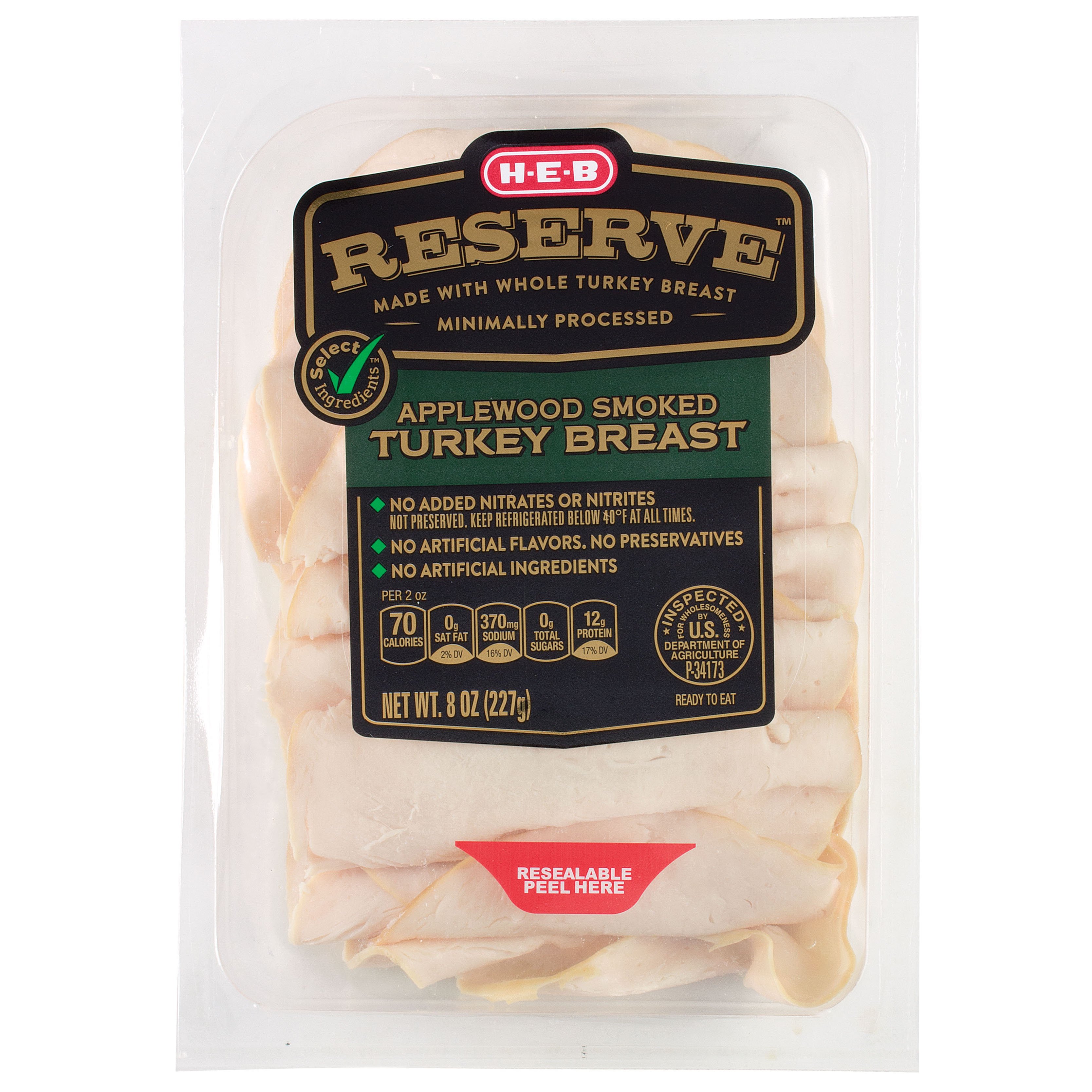 H-E-B Select Ingredients Reserve Applewood Smoked Turkey Breast - Shop ...