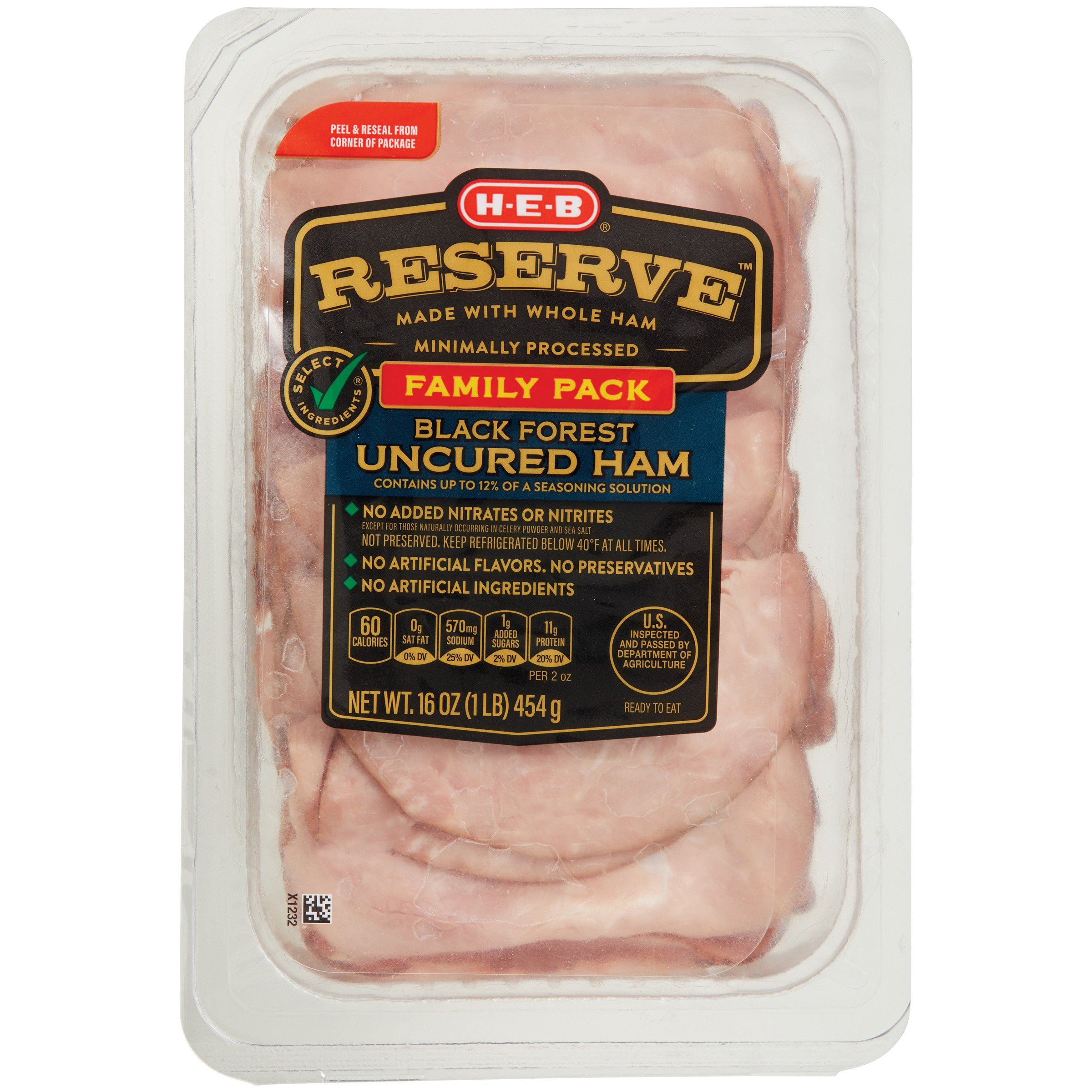 H-E-B Reserve Black Forest Uncured Ham Lunch Meat - Family Pack - Shop ...