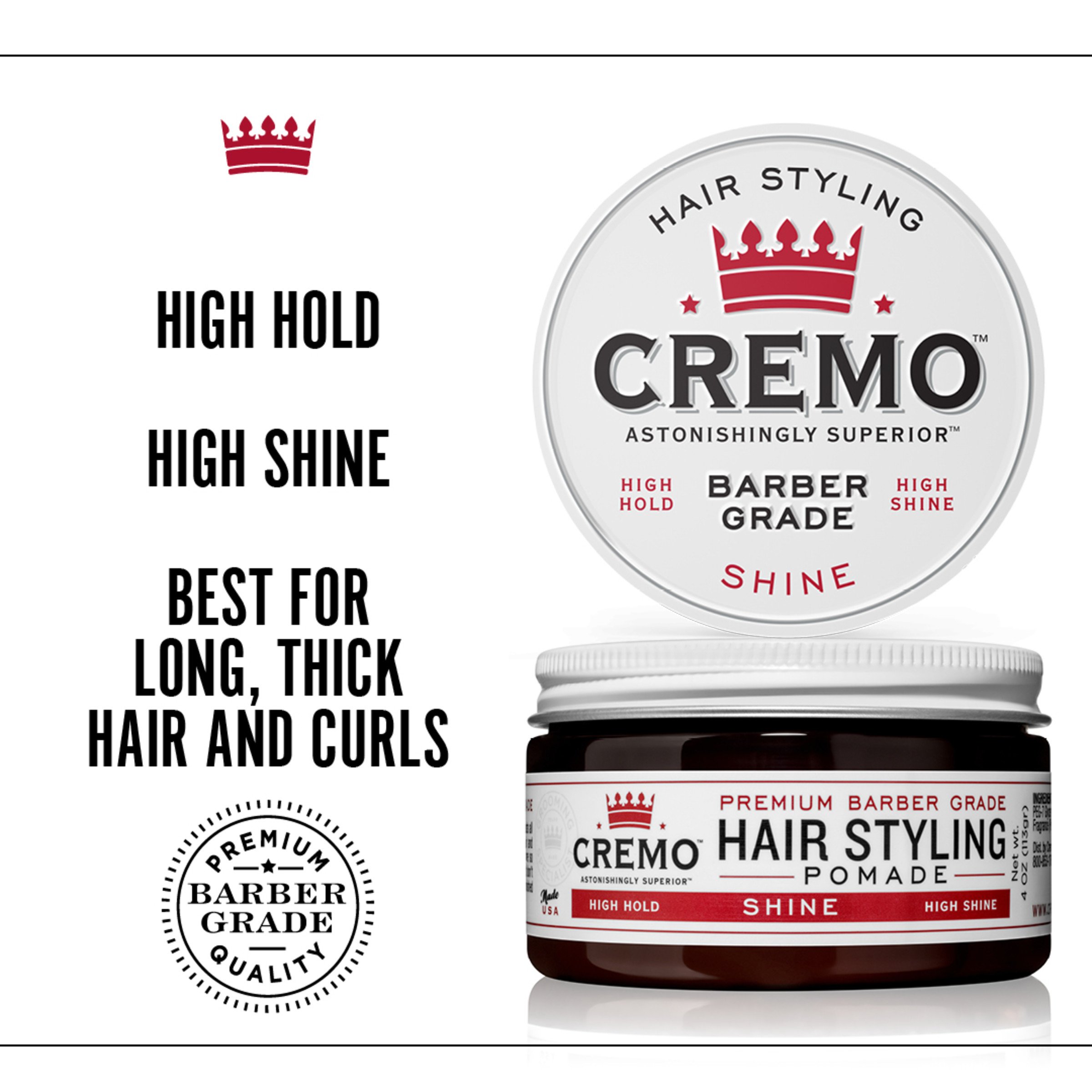 Cremo Hair Styling Pomade - Shine - Shop Styling Products