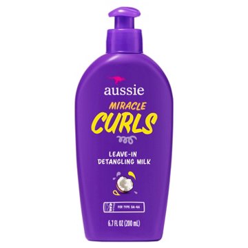 Aussie Miracle Curls Leave-In Detangling Milk Made with Coconut Oil