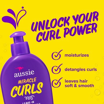 Aussie Miracle Curls Leave-In Detangling Milk Made with Coconut Oil