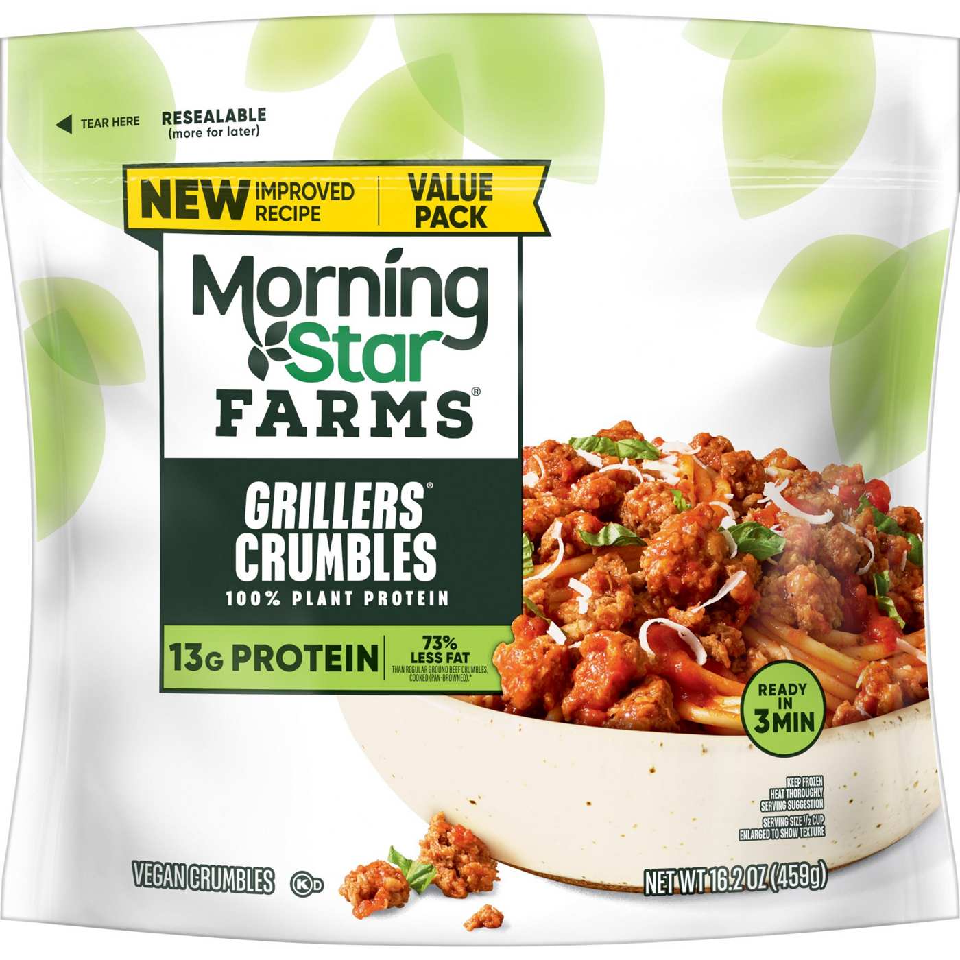 MorningStar Farms Meal Starters Grillers Plant Based Vegan Crumbles; image 1 of 6