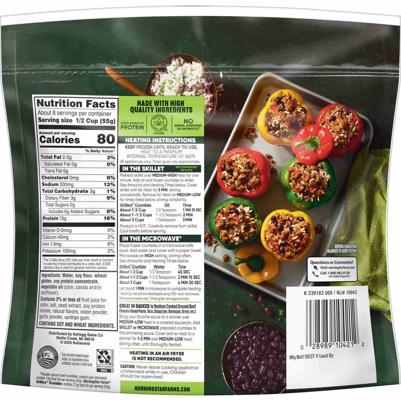 MorningStar Farms Meal Starters Grillers Plant Based Vegan Crumbles; image 6 of 6