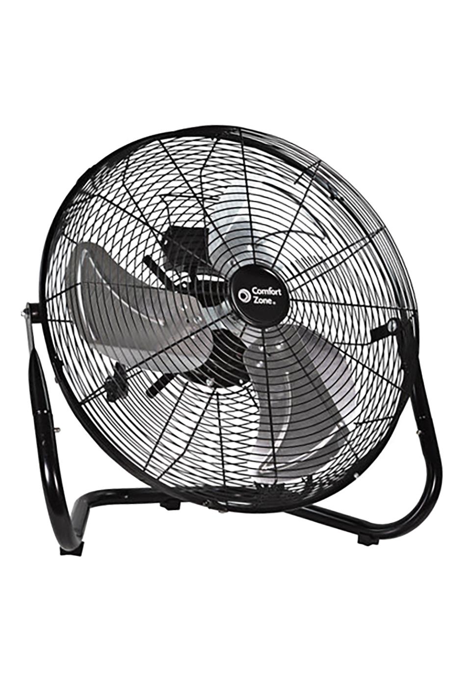 Comfort Zone High Velocity 3-Speed Floor Fan with Adjustable Tilt ...