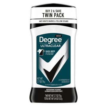 Degree Men UltraClear Black+White Antiperspirant Deodorant, 2.7 oz, 2 pk
