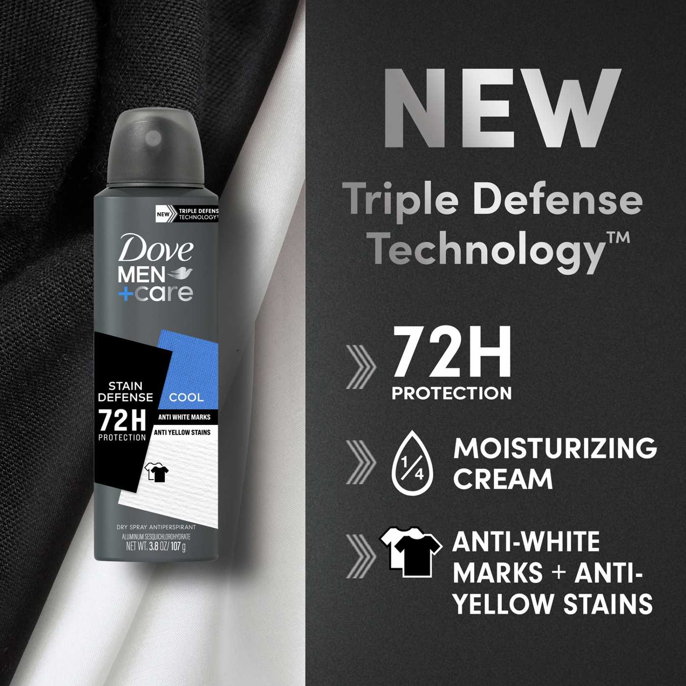 Dove Men+Care Antiperspirant Deodorant Stain Defense - Cool; image 3 of 8