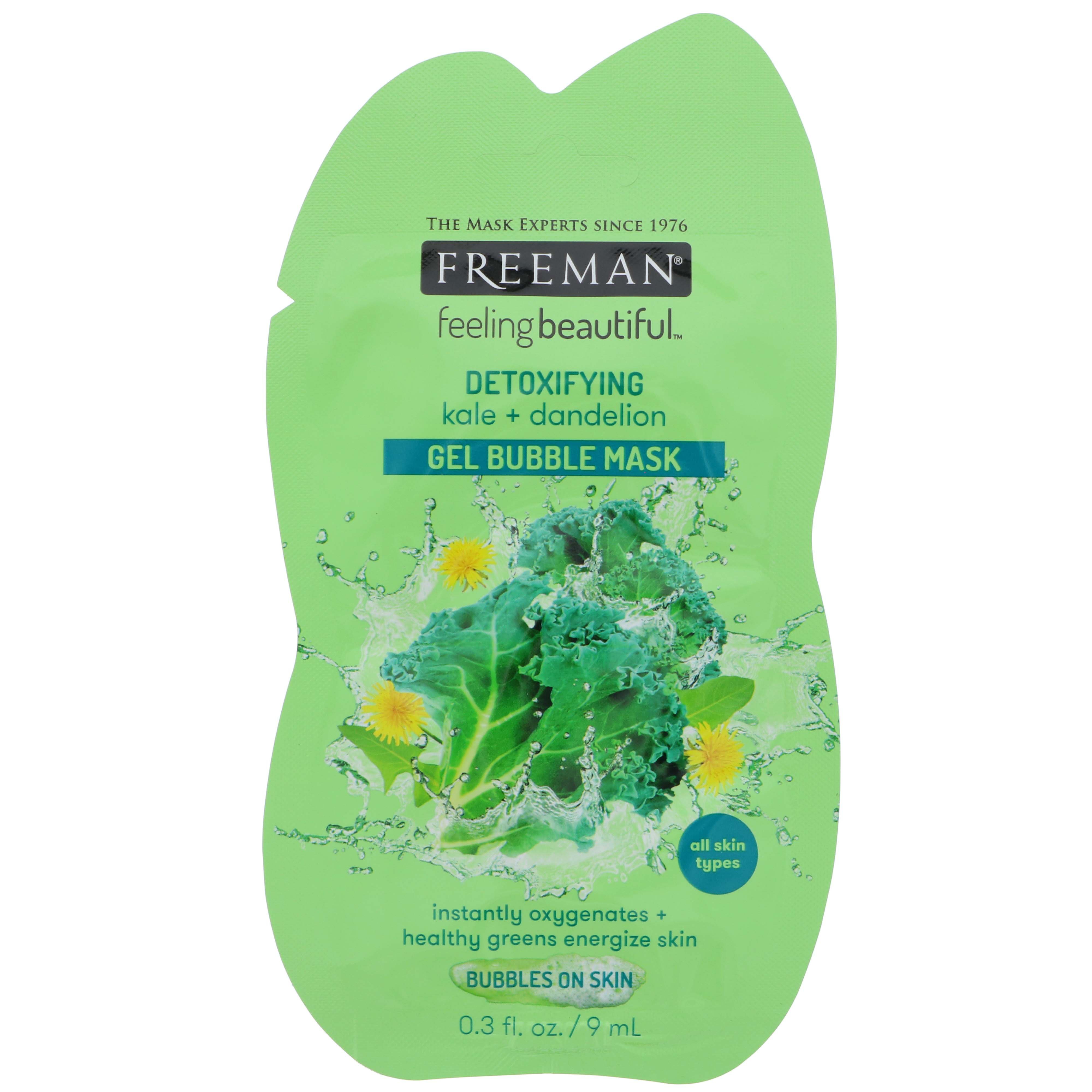 Freeman Detoxifying Kale & Dandelion Gel Bubble Mask Shop Facial