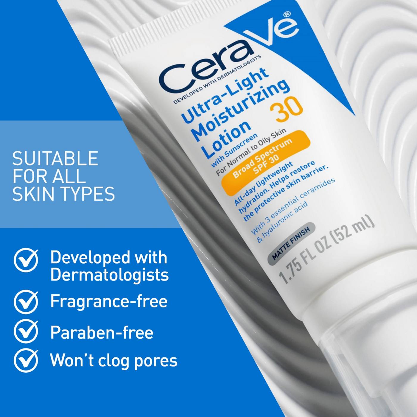 CeraVe Ultra Light Moisturizing Lotion - SPF30; image 8 of 10