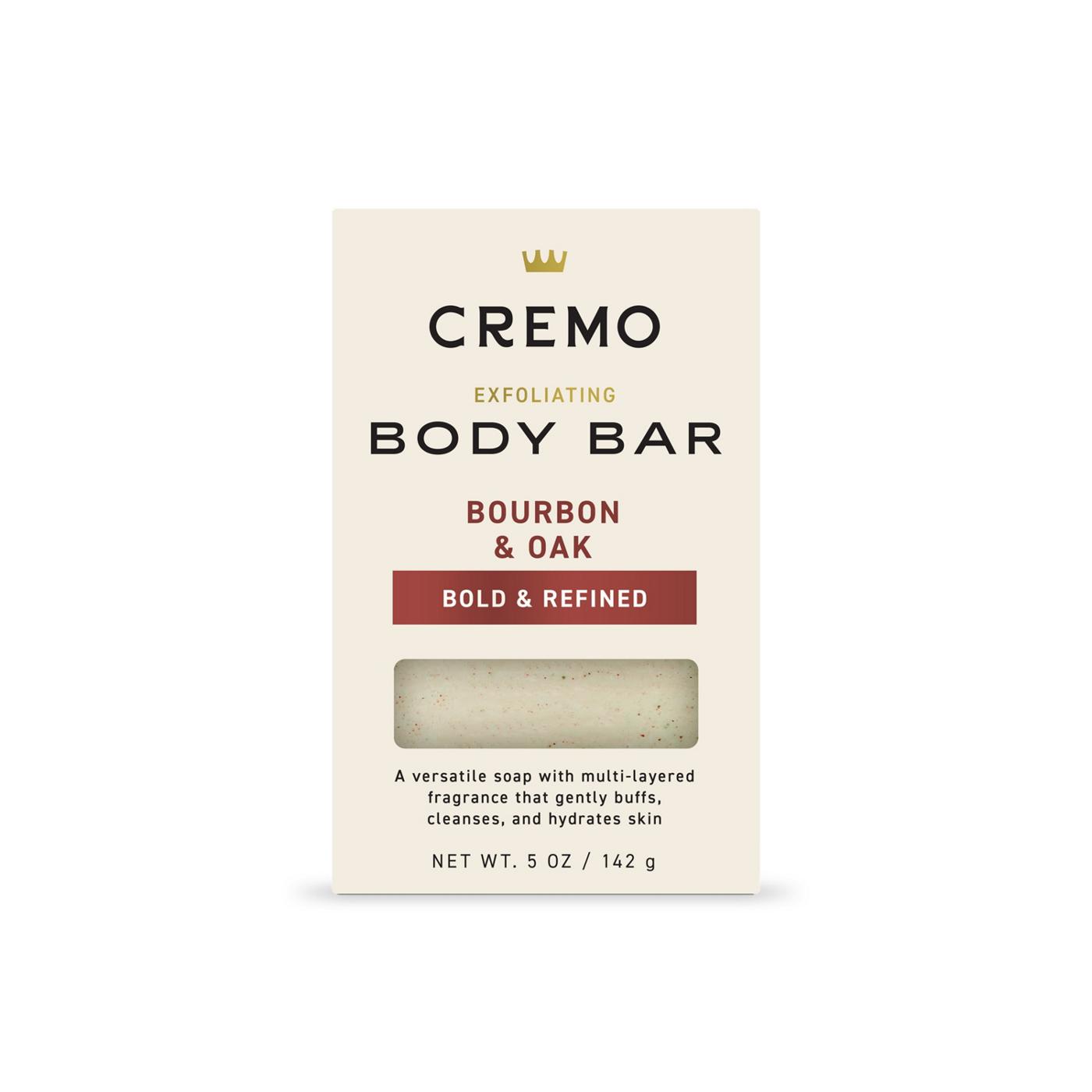 Cremo Exfoliating Body Bar - Bourbon & Oak; image 1 of 6