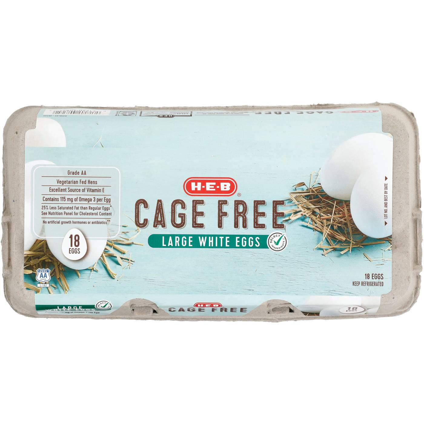 H-E-B Grade AA Cage Free Large White Eggs; image 2 of 2