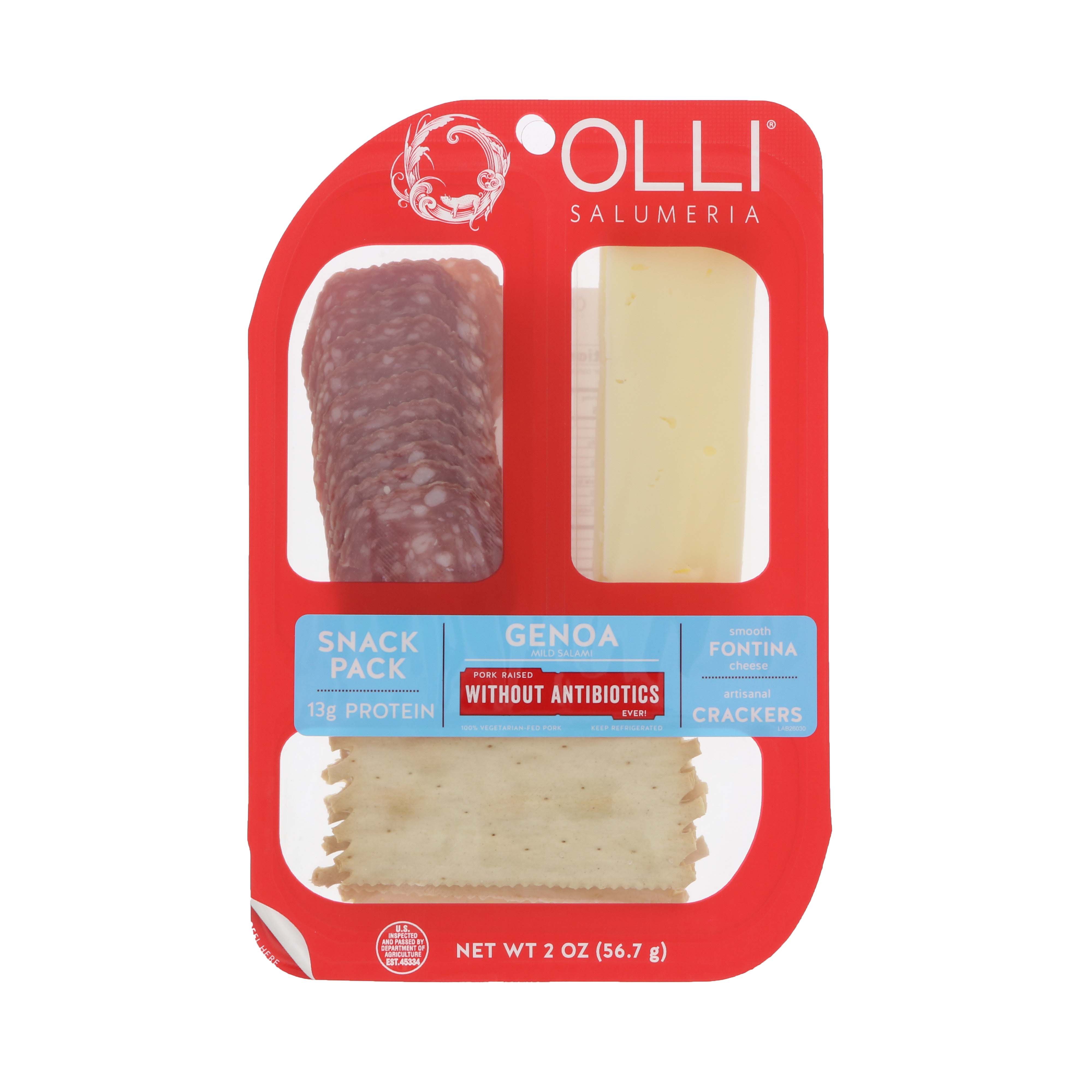 Olli Salumeria Genoa Fontina Cracker Snack Tray, 2 oz