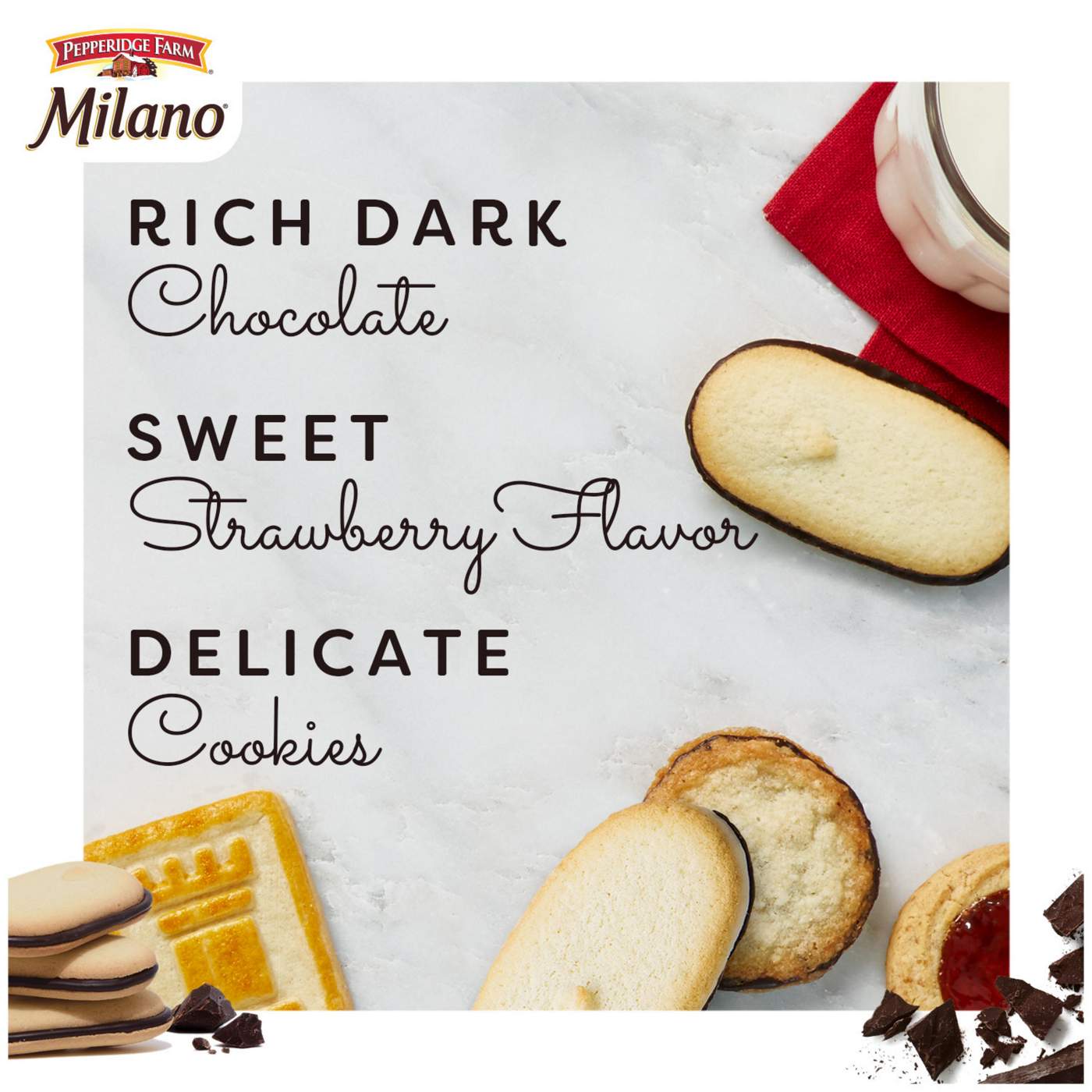 Pepperidge Farm Milano Chocolate Strawberry Flavored Cookies; image 8 of 9