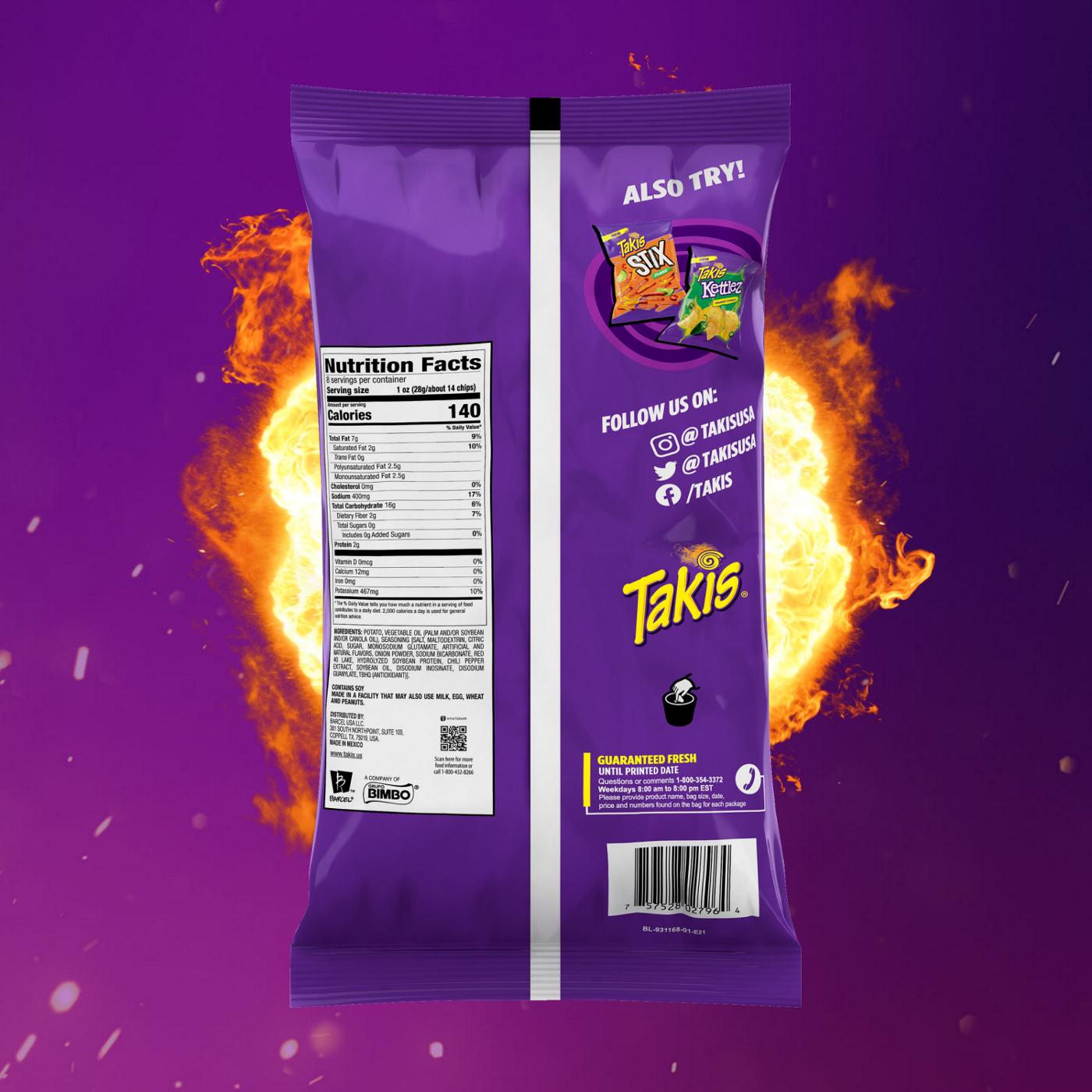 Takis Fuego Kettlez Sharing Size Bag - Hot Chili Pepper & Lime Kettle-Cooked Potato Chips; image 5 of 6