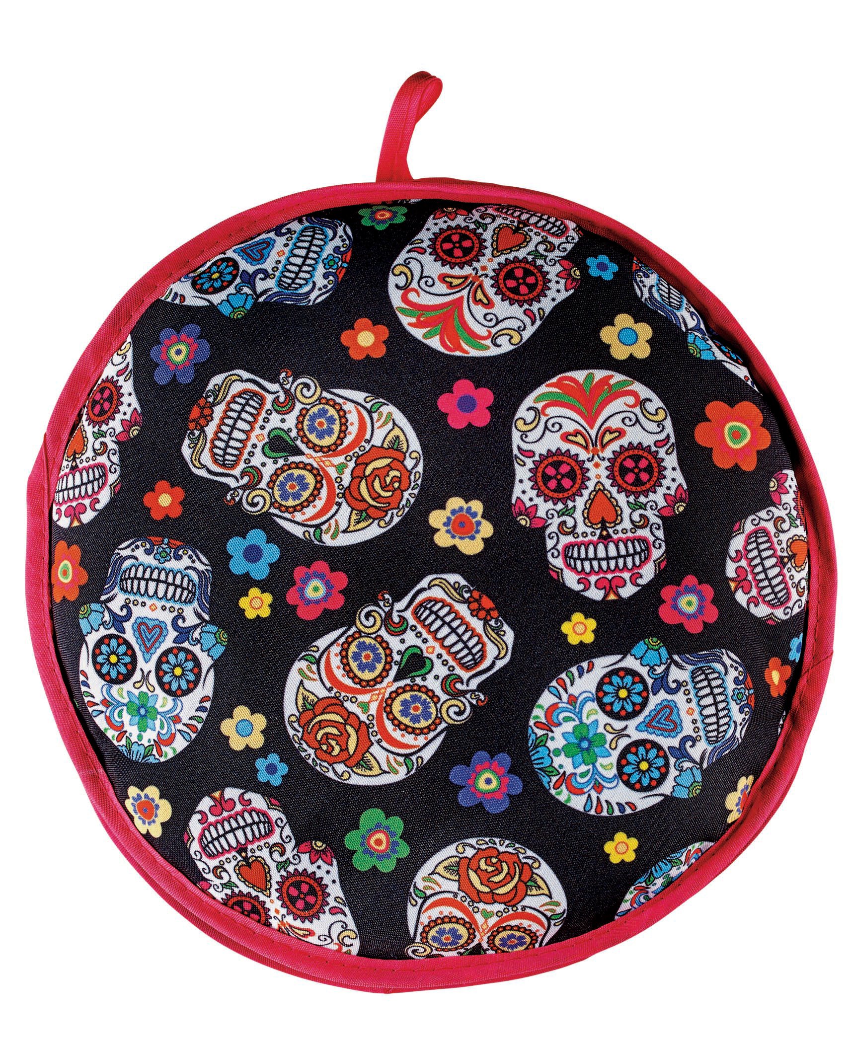 Cocinaware Red Tortilla Warmer Multi Color Skulls Shop Tortilla