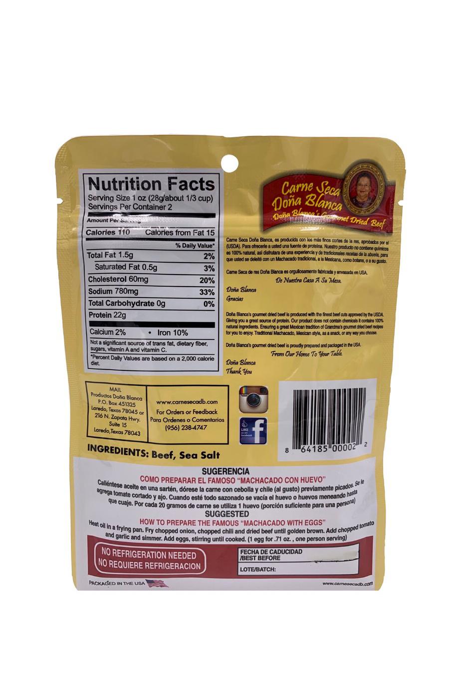 Carne Seca Dona Blanca Machacado Gourmet Dried Beef Shop Jerky at HEB