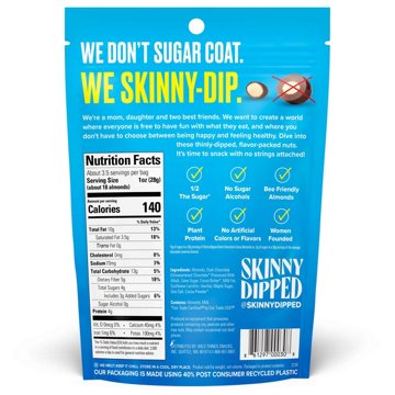 SkinnyDipped Dark Chocolate Cocoa Almonds, 3.5 oz